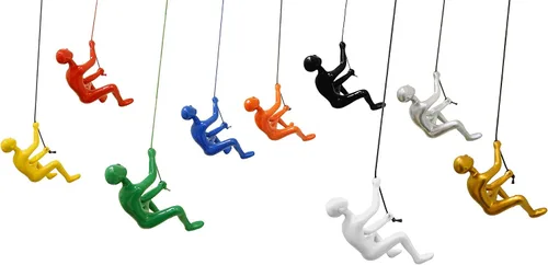 Miniatura 8 de Climbing Man Wall Art Para decoración del hogar con cuerda de cuero de 30 pulgadas Estatuas y esculturas de poliresina con accesorios para colgar