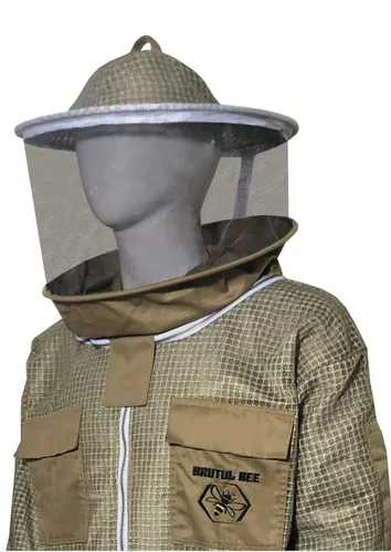 Miniatura 3 de Brutul Bee - Traje ventilado ultraligero de 3 capas con velo redondo (KHAKI, 5XL), Caqui