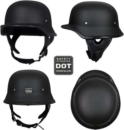 Miniatura 3 de Casco de motocicleta de estilo alemán, casco de motocicleta aprobado por DOT, para adultos, hombres y mujeres, casco de media carcasa de cara