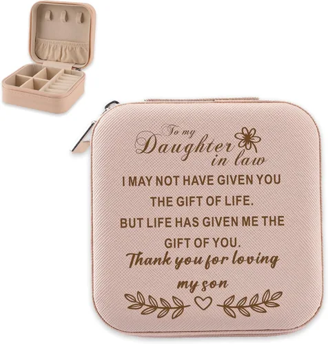 Regalo para nuera de suegra, caja de joyería para mi nuera, recuerdo del día de la boda de mamá a hija, suegra gracias por amar a mi hijo, ideas de