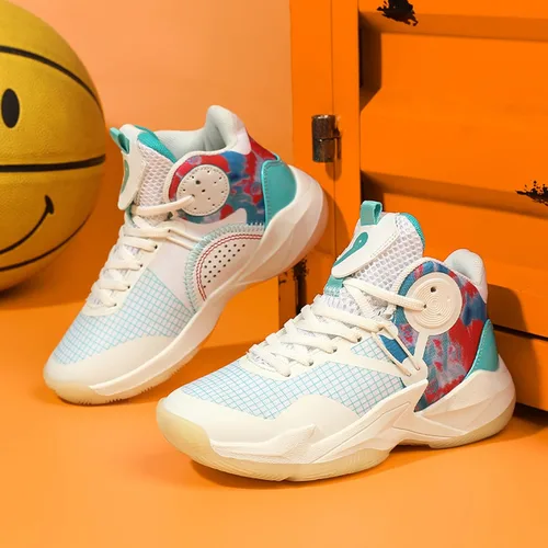 Miniatura 6 de DeoGinus Zapatos de baloncesto para niños, con amortiguación de aire, para niñas, zapatos de entrenamiento escolar, antideslizantes, para deportes