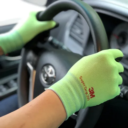 Miniatura 3 de 3M Super Grip 200 Guantes de trabajo de jardinería de nitrilo, 5 pares (M, verde)