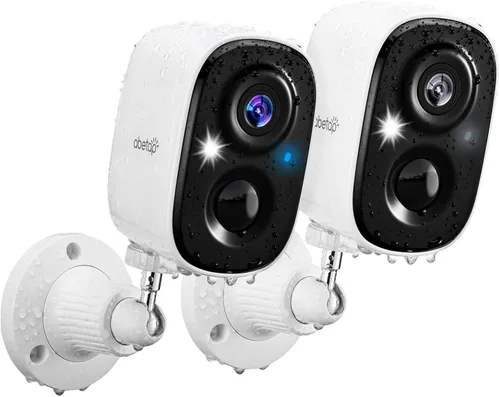 Cámaras de seguridad inalámbricas 2K – Cámaras de seguridad WiFi para exteriores, visión nocturna a color, detección AI/PIR, conversación de 2 vías,