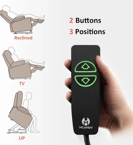 Miniatura 5 de MCombo Silla reclinable de elevación eléctrica extragrande para ancianos, silla elevadora con calor y masaje, reclinable para personas grandes