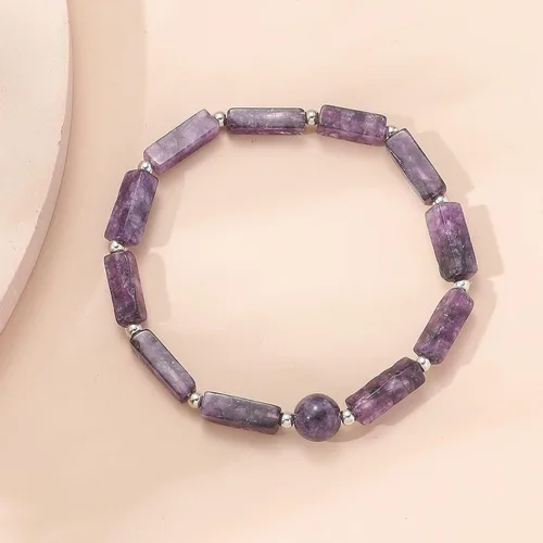 Miniatura 4 de Harry and Henry Pulsera de amatista para mujer, pulseras de energía con cuentas naturales para adelgazar la terapia linfática, pulsera para aliviar