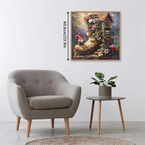 Miniatura 5 de Rompecabezas mágicos de gnomo de casa de flores para adultos, 1000 piezas, divertidos rompecabezas de elfo para adultos, rompecabezas de naturaleza