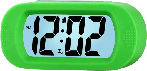 Miniatura 18 de Plumeet Reloj Despertador para Niños LCD Digital Grande Relojes Despertadores de Viaje con Repetición y Luz Nocturna - Sonido Ascendente