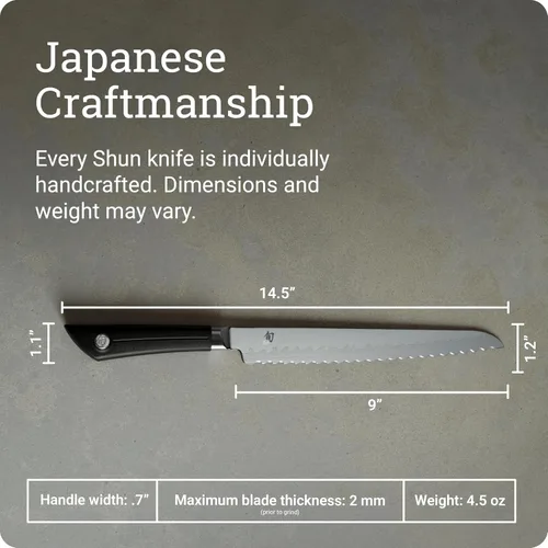Miniatura 5 de Shun Sora - Cuchillo para pelar, Pan, 9 pulgadas, Metálico