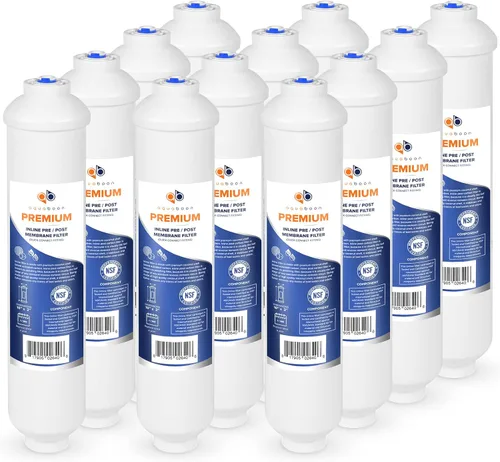 Miniatura 16 de Aquaboon Filtro de agua de carbón activado en línea T33 para refrigerador, máquina de hielo con conexión rápida para línea de agua de 1/4 compatible