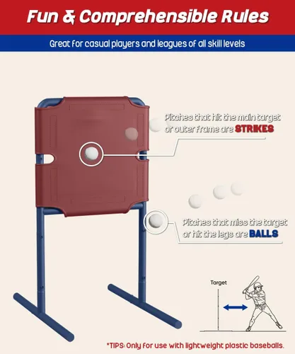 Miniatura 4 de Garbuildman Baseball Strike Zone Target para bolas de plástico, marco de metal portátil para lanzar y golpear herramienta de entrenamiento