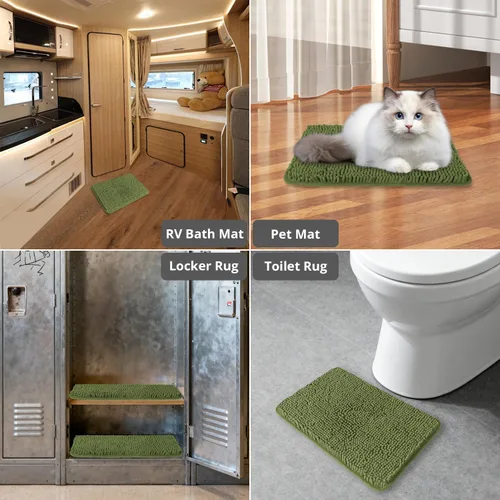 Miniatura 86 de Alfombra de baño pequeña de 12 x 18 pulgadas, lavable y absorbente, antideslizante, alfombra de baño de felpilla gruesa y suave para baño, ducha