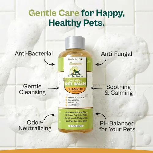 Miniatura 4 de Champú y acondicionador de avena para perros 17oz [EE.UU.] 5 en 1 a base de plantas orgánico libre de sulfatos libre de jabón sin lágrimas