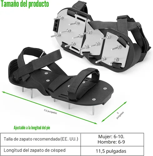 Miniatura 2 de Zapatos aireadores de césped para césped, zapatos aireadores de césped premontados para césped, herramienta aireadora de suelo para aireación