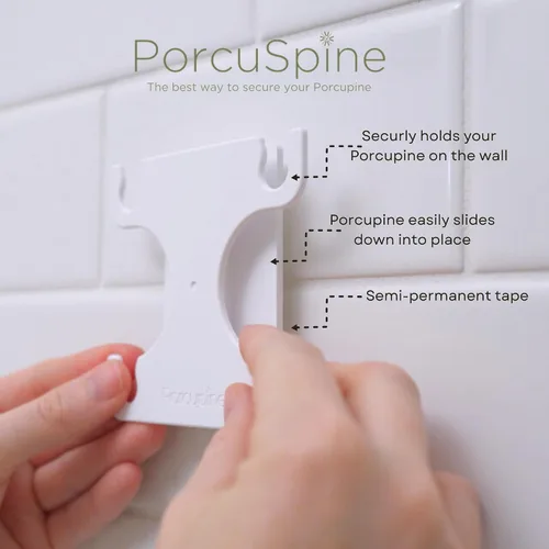 Miniatura 3 de Porcupine Recogedor de Pelo de Ducha para Pared, Diseño Moderno de Silicona Recoge y Oculta el Pelo Mojado en el Baño, Previene Desagües Obstruidos