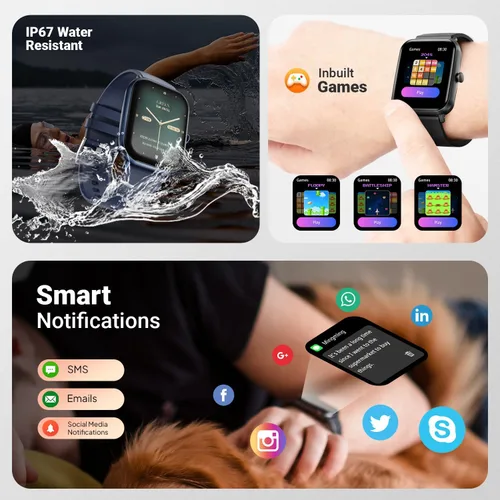 Miniatura 11 de Fire-Boltt Ninja Call Pro Max - Reloj inteligente con pantalla HD de 2.010 in (2.01 pulgadas), llamadas Bluetooth, más de 120 modos deportivos, Azul