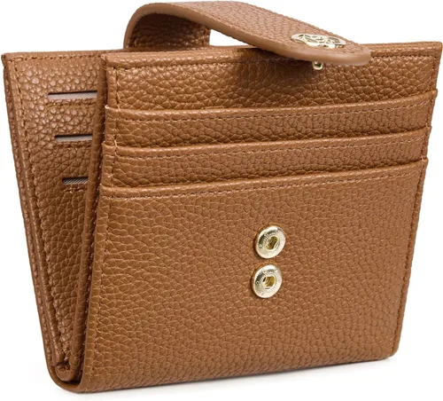 Miniatura 19 de BOSTANTEN - Billetera delgada para mujer, pequeña, con bloqueo RFID, tarjetero de cuero plegable con cremallera y bolsillo para monedas, Pequeña