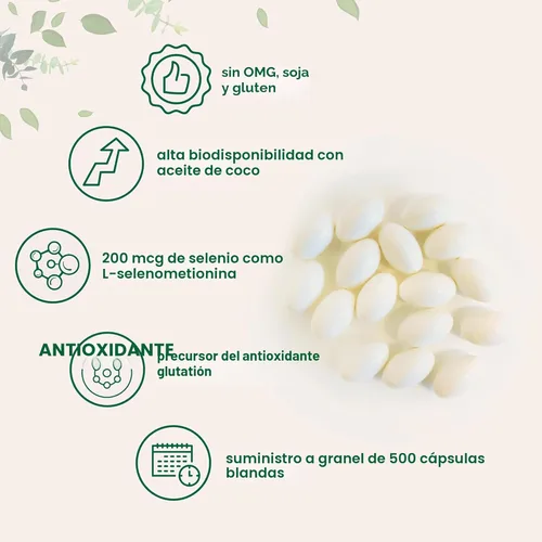 Miniatura 3 de Micro Ingredients Suplementos de selenio para mujeres y hombres de 200 mcg, 500 cápsulas blandas con aceite de coco Oligomineral esencial como