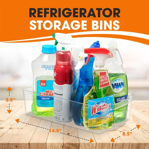 Miniatura 4 de Cheer Collection Contenedores organizadores transparentes para refrigerador, sin BPA, para despensa, refrigerador, herramientas y gabinetes, 14.5