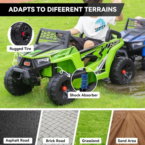 Miniatura 3 de TOBBI - Auto de juguete de 12V para paseo infantil, camión eléctrico todo terreno para niños, vehículo de 4 ruedas con batería, 2 motores duales