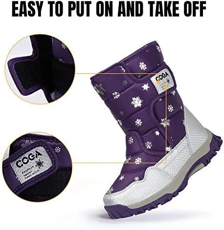Miniatura 4 de Mishansha - Botas de nieve para niñas, niños niños pequeños niños grandes invierno, cálidas, impermeables, antideslizantes, anti colisión, corte
