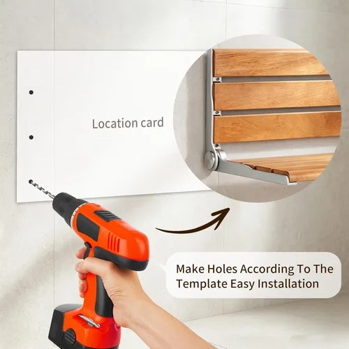 Miniatura 7 de Asiento de ducha de montaje en pared de 18", banco de ducha de montaje en pared para interior de ducha, asiento de ducha plegable, asientos de ducha