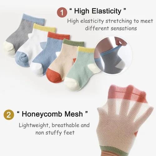 Miniatura 4 de Nuevos calcetines de malla de verano para bebés, niños y niñas pequeñas, calcetines para recién nacidos, accesorios esenciales para bebés