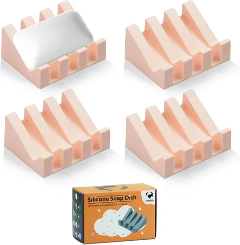 Miniatura 43 de Jabonera Autodrenante con Soporte, Jabonera de Silicona, para Baño, Cocina, Esponjas, Puede Extender la Vida del Jabón, Mantiene las Barras de Jabón