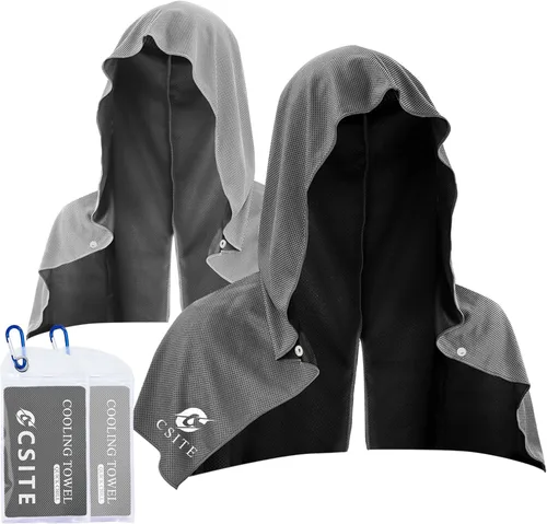Miniatura 14 de CSITE Toallas refrescantes con capucha, toallas de enfriamiento instantáneo para cuello y cara, protección solar UPF 50, toalla de hielo para climas
