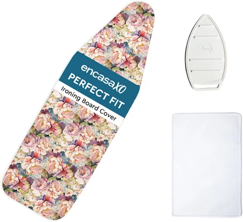 Miniatura 27 de Encasa XO Funda y almohadilla para tabla de planchar de 42 x 14 pulgadas, tamaño estándar, funda de fieltro de 0.118 pulgadas de grosor acolchada