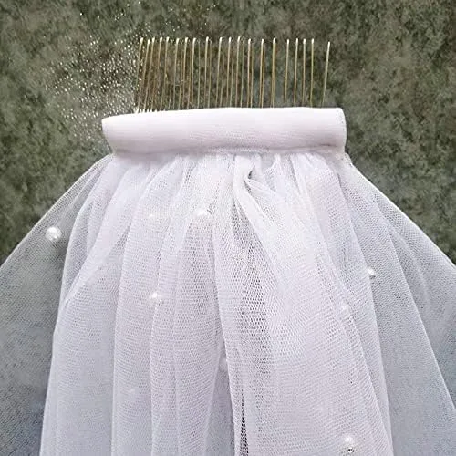 Miniatura 7 de Velo de Novia de Novia de Halloween con Peine Iglesia Funeral Velo Fiesta Cosplay Accesorio para el Día de los Muertos