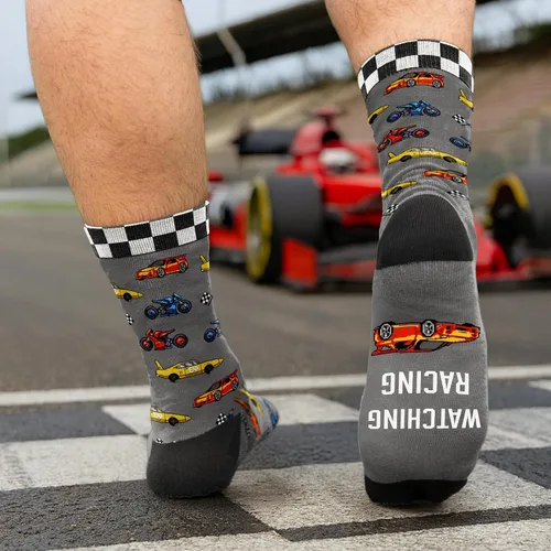 Miniatura 2 de VICRAZY F1 Racing Car, calcetines deportivos para hombres y mujeres, regalos de Fórmula 1, calcetines de carreras, rellenos de calcetines