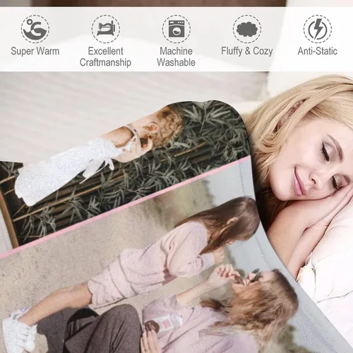 Miniatura 3 de Manta personalizada con texto fotográfico, regalo personalizado, 1-10 imágenes, manta personalizada para madre, padre, familia, amigos, Navidad