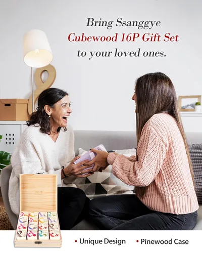 Miniatura 7 de Ssanggye Cubewood - Juego de regalo de 16 piezas, 0.78 onzas (16 unidades, 8 sabores x 2EA) Hierba Floral Blended Signature Puer Earlgrey Hibiscus