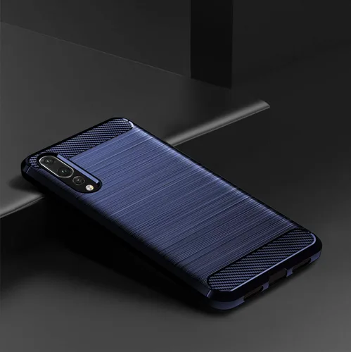 Miniatura 3 de Asuwish Funda para Huawei P20 Pro con protector de pantalla de vidrio templado y accesorios para celda, delgada y suave goma de silicona TPU Azul