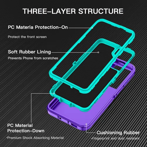 Miniatura 2 de I-HONVA Funda para Galaxy S21 5G a prueba de golpes, a prueba de polvo y caídas, 3 capas de protección de cuerpo completo
