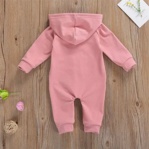 Miniatura 25 de FYBITBO Mameluco con capucha y cremallera para bebés, niños y niñas, mameluco de manga larga para otoño e invierno, ropa cálida