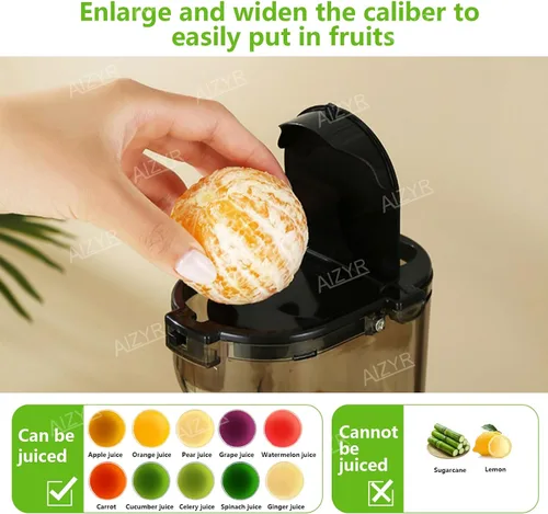Miniatura 4 de AIZYR Juicer Machine Potente Juicer, 500W Máquina centrífuga Juicer Máquina 99% Jugo Pureza Jugo Jugo Tanto Fruta como Vegetal, Rojo
