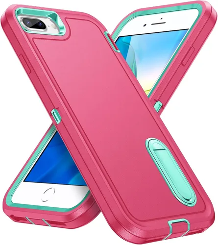 Miniatura 10 de IDweel Funda para iPhone 8 Plus/7 Plus/6S Plus/6 Plus con soporte, protección resistente, a prueba de golpes, arañazos, ajuste delgado, negro