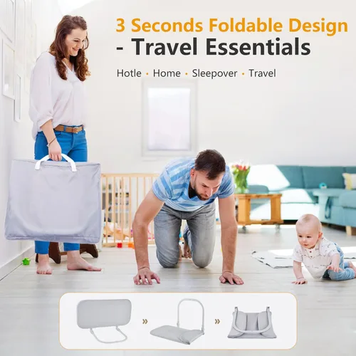 Miniatura 6 de Rieles de cama portátiles para niños pequeños: protectores de riel de cama de bebé de viaje para cuna, individual, queen, matrimonial, camas King