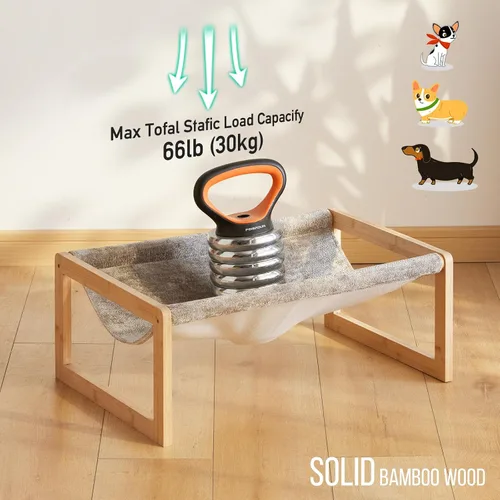 Miniatura 7 de Kiplant Cama elevada para gatos, hamaca grande para exteriores, muebles de mascotas de 25 x 16.5 pulgadas para gatitos, cachorros, conejos, Gris
