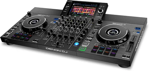 Denon DJ SC LIVE 4 | Controlador de DJ independiente con separación de Stem en 4 plataformas, transmisión Wi-Fi, altavoces incorporados, compatible