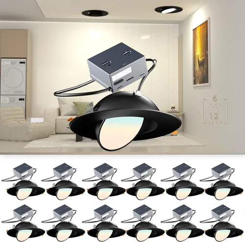 Miniatura 9 de Lightdot LED de 6 pulgadas empotrable con luz nocturna 1200LM 12W 120V regulable LED Downlight iluminación, 3000 K/4000 K/5000 K seleccionables
