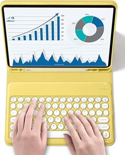 Miniatura 20 de Funda de teclado para iPad Air de 13 pulgadas (M4-2026, M3-2025, M2-2024)/Pro de 12.9 pulgadas (6ª, 5ª, 4ª generación, 3ª generación), funda de Azul