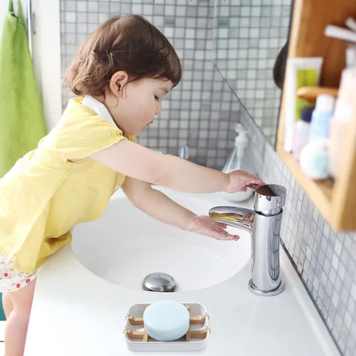 Miniatura 5 de Jaboneras para barra de jabón, soporte de jabón de baño blanco, soporte de jabonera de bambú para ducha de baño, jabonera de lavabo de baño, bandeja