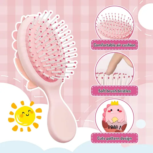 Miniatura 3 de Cepillo de pelo de masaje desenredante para niños pequeños con cojín de aire para cabello fino de niños - rosa 2. Rosa