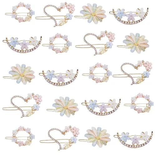 Miniatura 6 de 14 piezas de pinzas para el pelo de color puro Bobby pins de acetato, horquillas, accesorios para el cabello, pinzas para el cabello geométricas