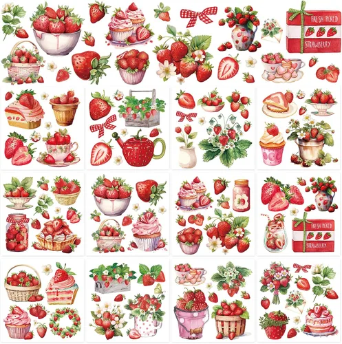 Miniatura 10 de Whaline 12 hojas de calcomanías de transferencia con diseño navideño clásico de acuarela, incluye muñeco de nieve, gnomo, Santa Claus, flores