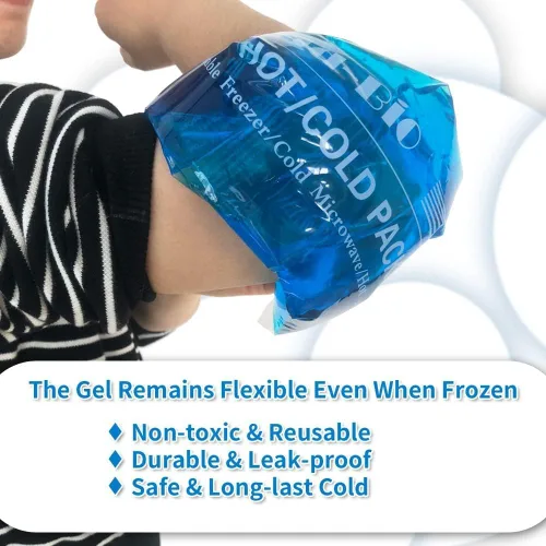 Miniatura 4 de Paquetes de hielo de gel para lesiones reutilizables - Compresa fría de gel para hombro, rodilla, espalda y cuello - Paquetes calientes y fríos
