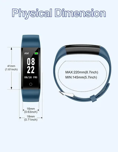 Miniatura 8 de GRV - Reloj de seguimiento de acondicionamiento físico sin Bluetooth, sin aplicación, sin teléfono requerido; impermeable, reloj con podómetro, Azul