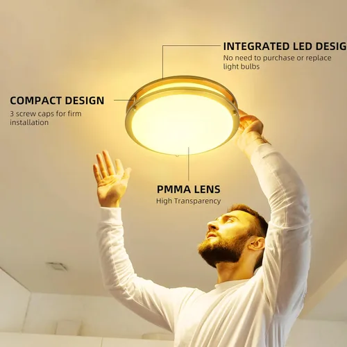 Miniatura 2 de hykolity Accesorio de lámpara de techo LED de montaje empotrado de 10 pulgadas, 17W, 1100lm, 2700K/3000K/3500K/4000K/5000K Luces de techo